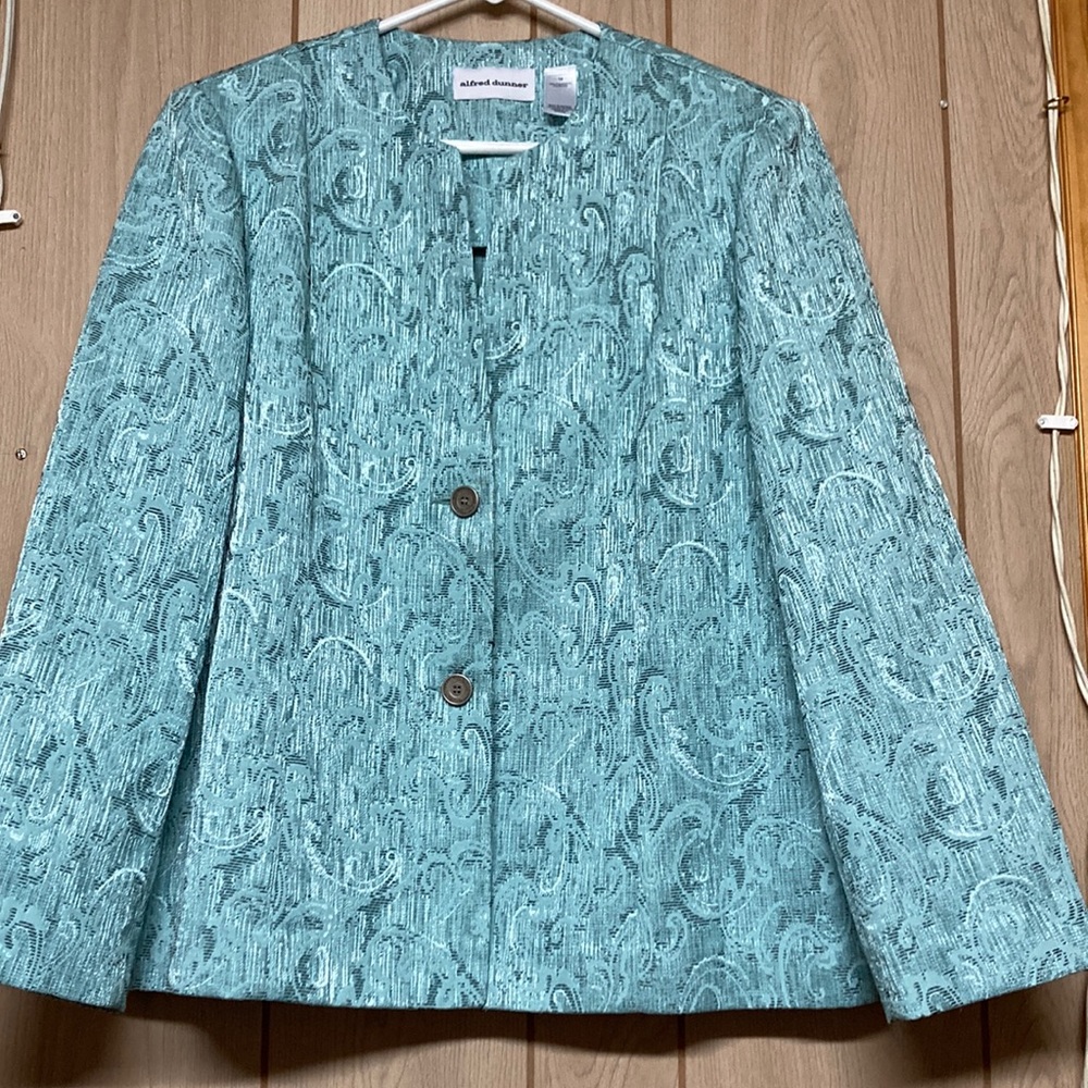 Alfred Dunner Teal Brocade jacket/blazer